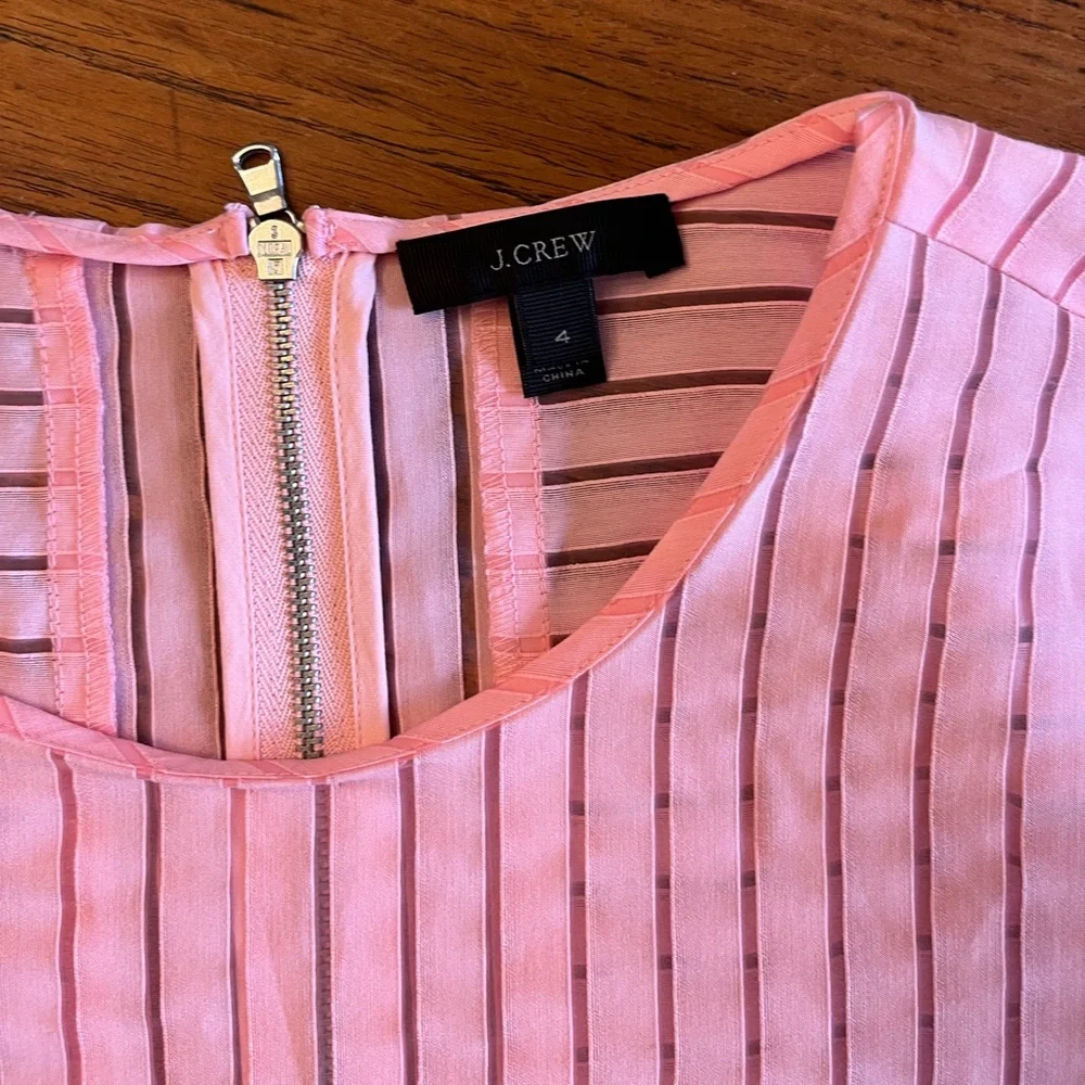 J. Crew Pink Striped Short-Sleeve Top